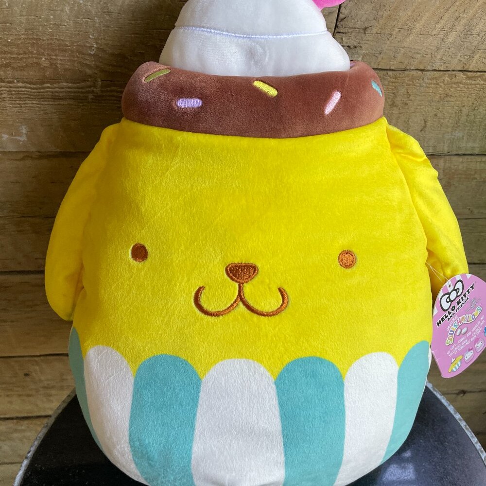 Squishmallows Pompompurin Sundae Cupcake 17" Sanrio Hello Kitty Kellytoy NWT